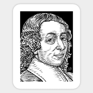 BLAISE PASCAL ink portrait Sticker